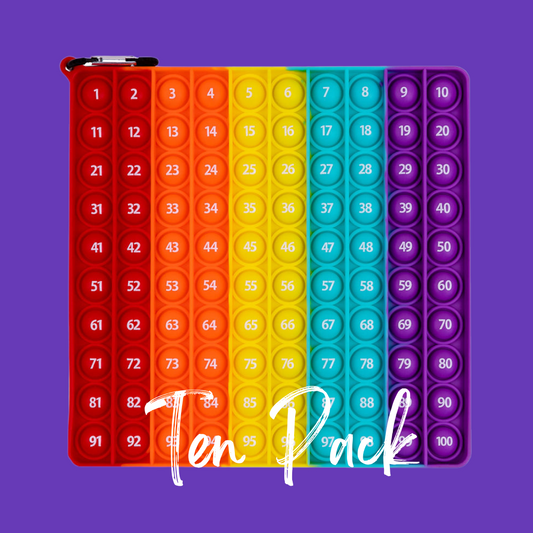 TEN PACK - Double Vertical Rainbow - Pop It Hundred Board/Chart